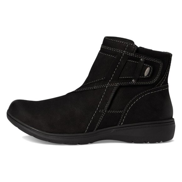 Clarks Carleigh Ankle Boot Black Nubuck 9 Narrow New $120 - Picture 1 of 5